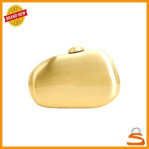Gold Metal Evening Clutch Purse Shell Shape Formal Party Handbag